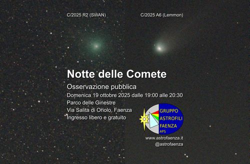 Notte delle Comete - osservazione pubblica con telescopi e binocoli al Parco delle Ginestre, Faenza