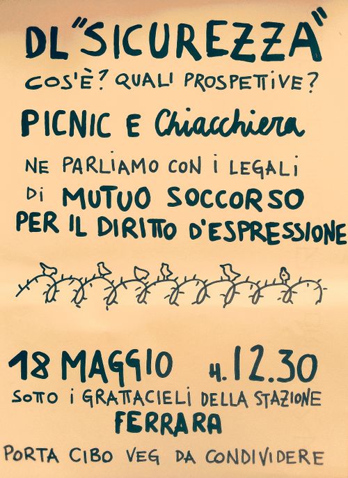 PicNic e chiacchiera sul dl "Sicurezza"