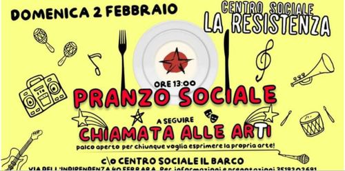 Pranzo sociale + chiamata alle arti