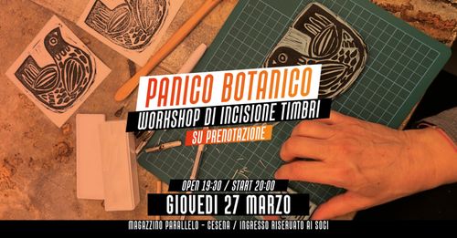 𝙋𝘼𝙉𝙄𝘾𝙊 𝘽𝙊𝙏𝘼𝙉𝙄𝘾𝙊 / workshop di incisione timbri