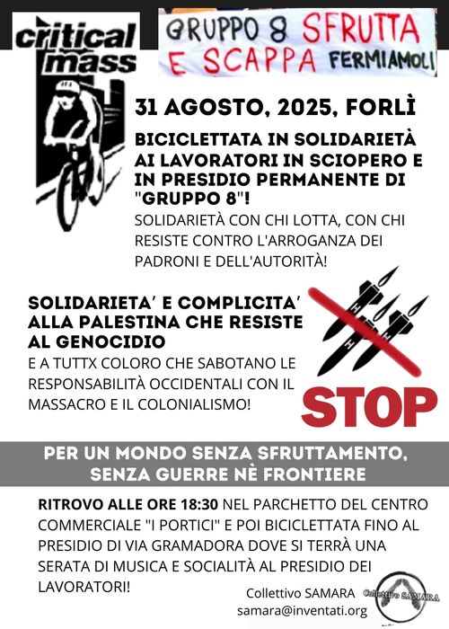 BIBICLETTATA IN SOLIDARIETÀ AI LAVORATORI IN SCIOPERO E IN PRESIDIO